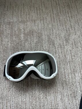 Women's White Ski Goggles with Tinted Lens